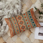 Load image into Gallery viewer, Ethnic Geometrical Printed Canvas Cotton Rectangular Cushion Covers, Set of 2
