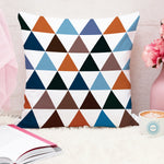 Load image into Gallery viewer, Geometrical Multi color Printed Canvas Cotton Cushion Covers, Set of 2 (24 x 24 Inches)