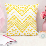 Load image into Gallery viewer, Yellow Geometrical Printed Canvas Cotton Cushion Covers, Set of 5
