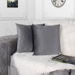 Load image into Gallery viewer, Soft Luxurious Velvet Cushion Covers Set of 2, Grey