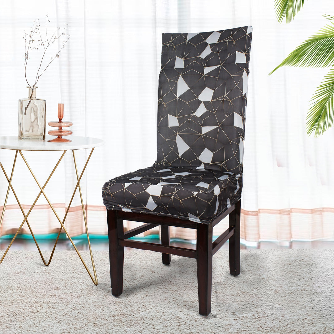 Shards Stretchable/Spandex Printed  Chair Cover