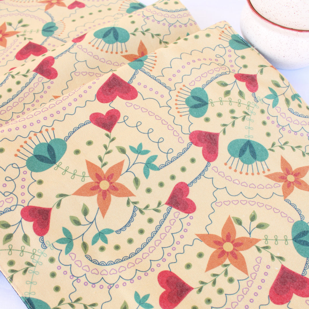 Floral Cotton Canvas Table Runner