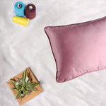 Load image into Gallery viewer, Velvet Cushion Cover With Piping - Perfect for Home Décor Rectangular Set of 2 ,Peach