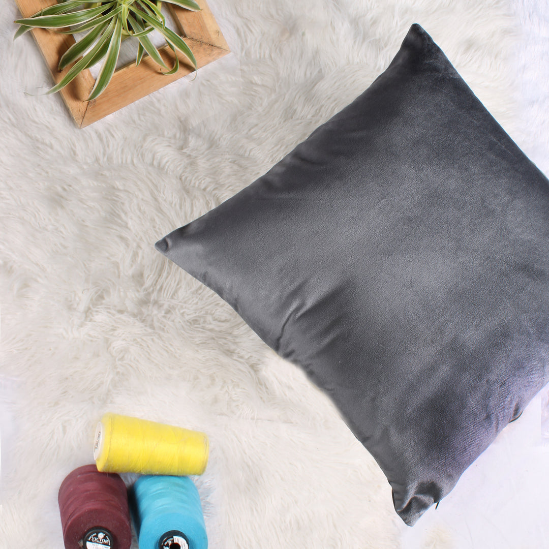 Soft Luxurious Velvet Cushion Covers Set of 5, Grey