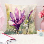 Load image into Gallery viewer, Floral Pink Flower Printed Canvas Cotton Cushion Covers, Set of 2 (24 x 24 Inches)
