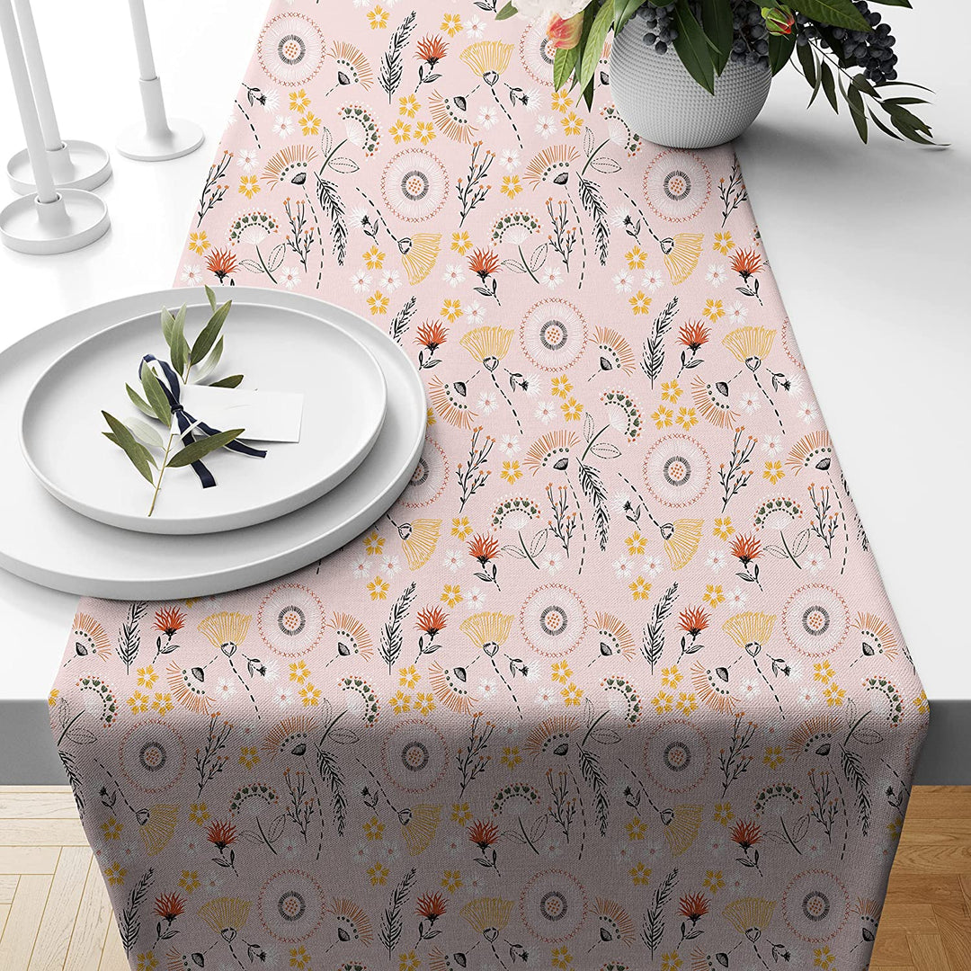 Cheerful Spring Exotic Canvas Table Runner for a Summery Look