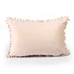 Load image into Gallery viewer, Velvet Cushion Covers Adorned With Pom Poms Rectangular Set of 2 ,Beige