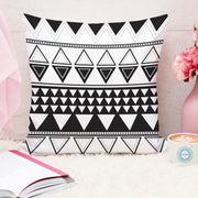 Geometrical Multi color Printed Canvas Cotton Rectangular Cushion Covers, Set of 5