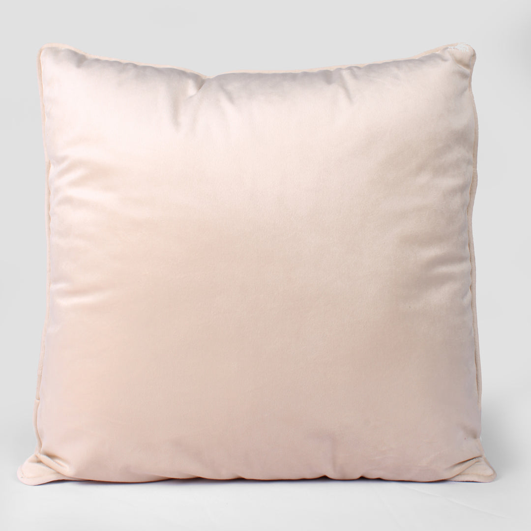 Velvet Cushion Cover With Piping - Perfect for Home Décorr (Set of 2), Beige