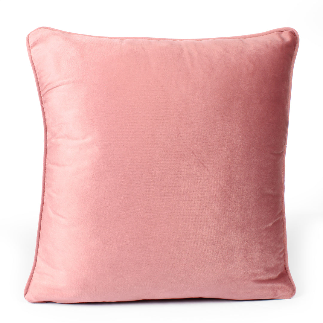 Velvet Cushion Cover With Piping - Perfect for Home Décor Set of 2, Peach