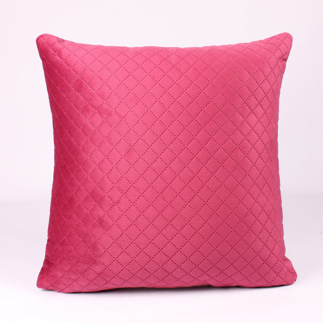 Both Side Quilted Velvet Cushion Cover (Set of 5), Maroon