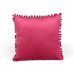 Load image into Gallery viewer, Both Side with PomPom Quilted Velvet Cushion Cover (Set of 5), Maroon