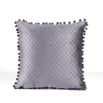 Load image into Gallery viewer, Both Side with PomPom Quilted Velvet Cushion Cover (Set of 2), Grey