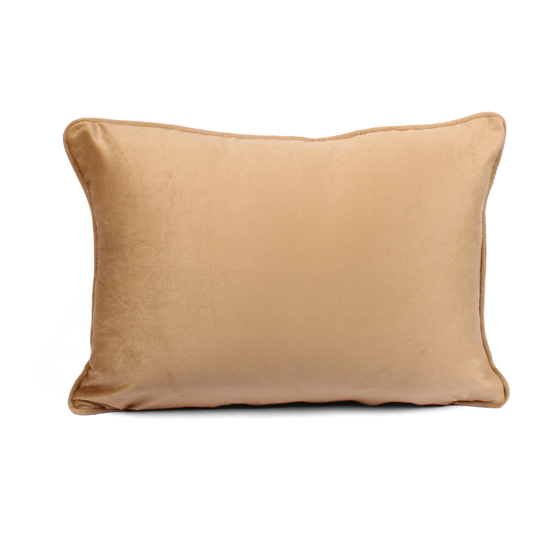 Velvet Cushion Cover With Piping - Perfect for Home Décor Rectangular Set of 2 ,Brown