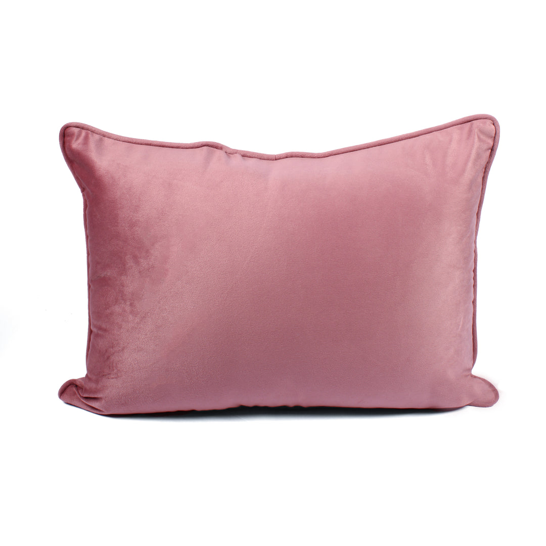 Velvet Cushion Cover With Piping - Perfect for Home Décor Rectangular Set of 2 ,Peach