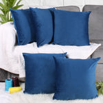 Load image into Gallery viewer, Soft Luxurious Velvet Cushion Covers Set of 5, Blue