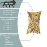 Load image into Gallery viewer, Yellow &amp; Grey Floral Printed Canvas Cotton Rectangular Cushion Covers, Set of 2
