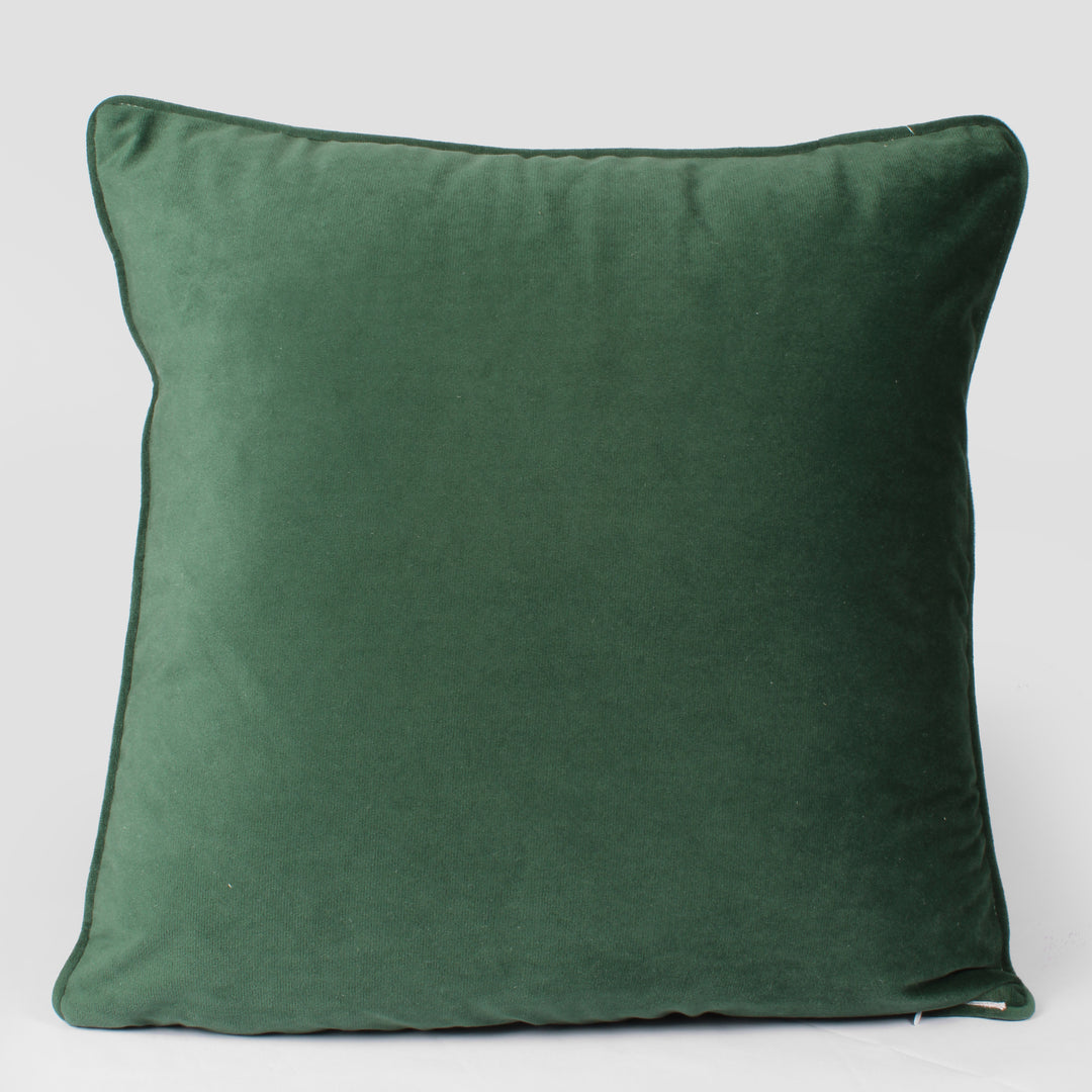 Velvet Cushion Cover with Piping - Perfect for Home Décor Set of 2, Green