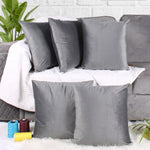 Load image into Gallery viewer, Soft Luxurious Velvet Cushion Covers Set of 5, Grey
