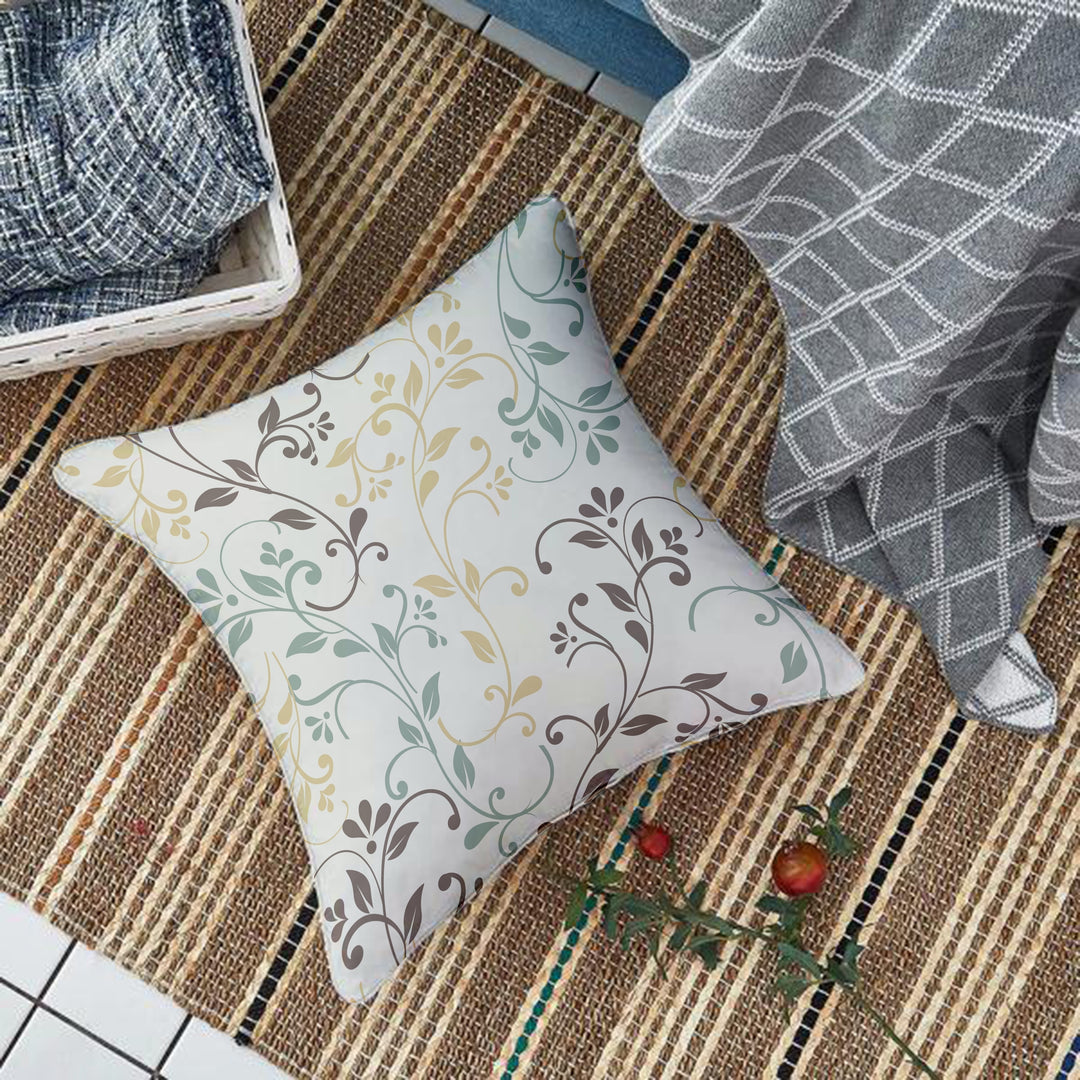 Floral Printed Canvas Cotton Cushion Covers, Set of 2