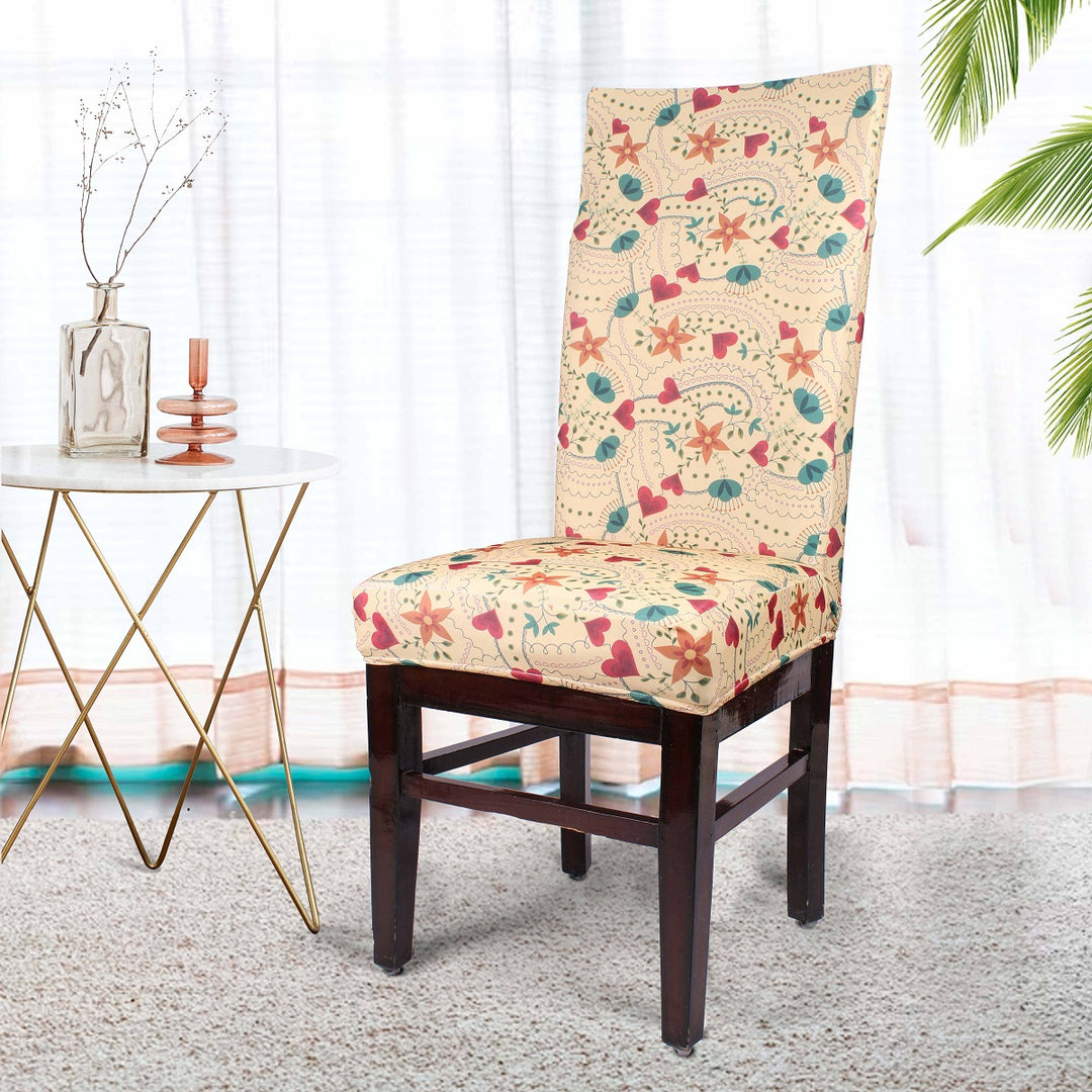 Hearts Printed Spandex Chair Slipcovers | Stretchable Chair Covers