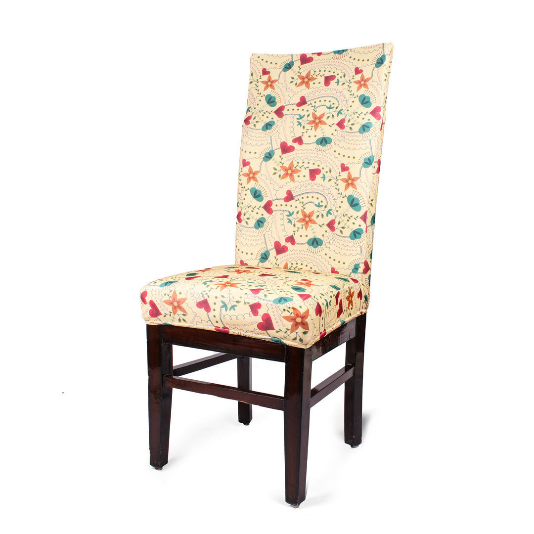 Hearts Printed Spandex Chair Slipcovers | Stretchable Chair Covers
