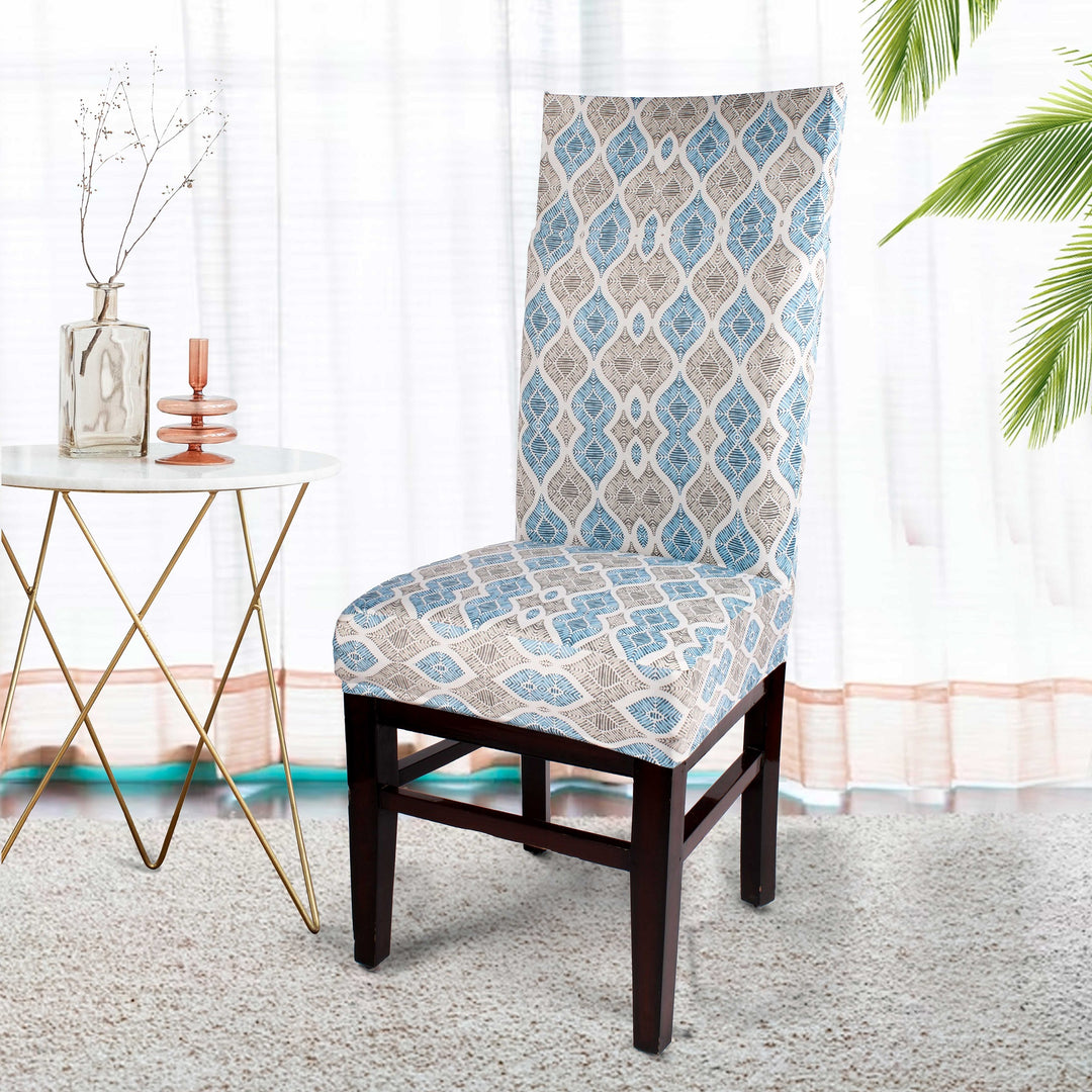 Geometric Printed Spandex Chair Slipcovers | Stretchable Chair Covers