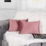Load image into Gallery viewer, Soft Luxurious Velvet Cushion Covers Rectangular Set of 2 ,Peach