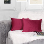 Load image into Gallery viewer, Soft Luxurious Velvet Cushion Covers Rectangular Set of 2 ,Maroon
