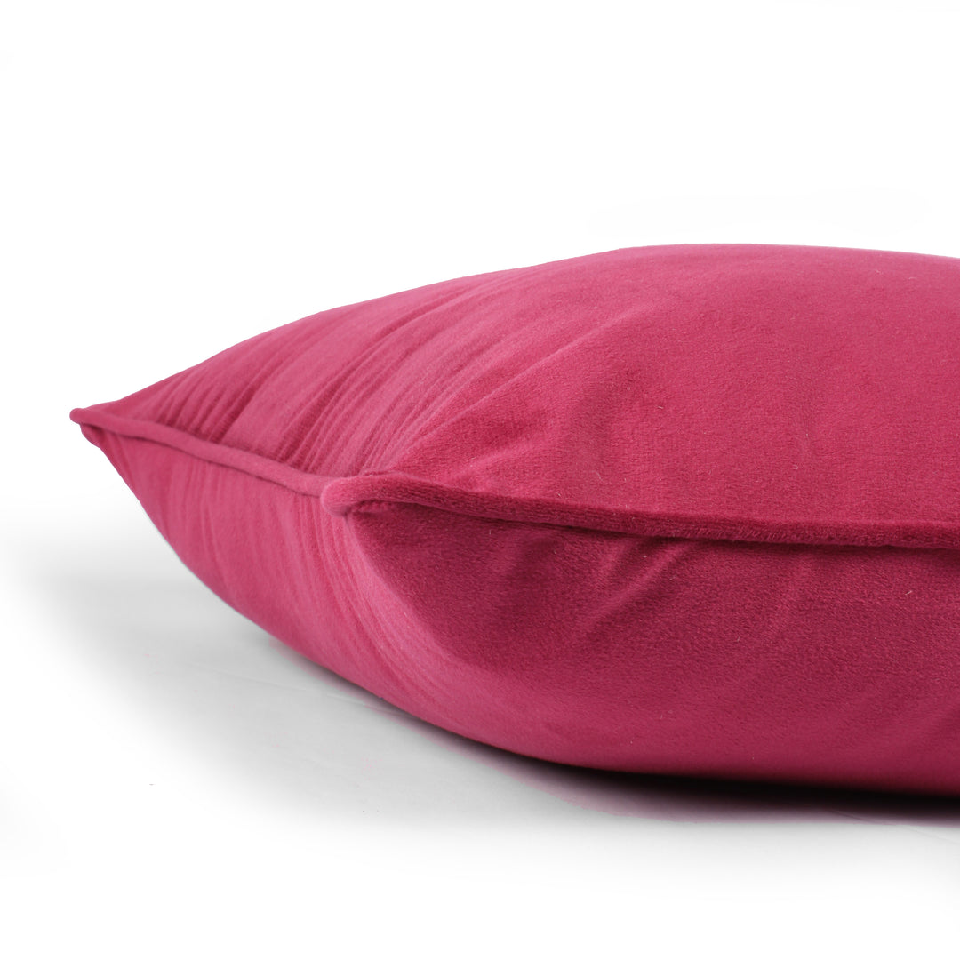 Velvet Cushion Cover With Piping - Perfect for Home Décor Set of 2, Maroon