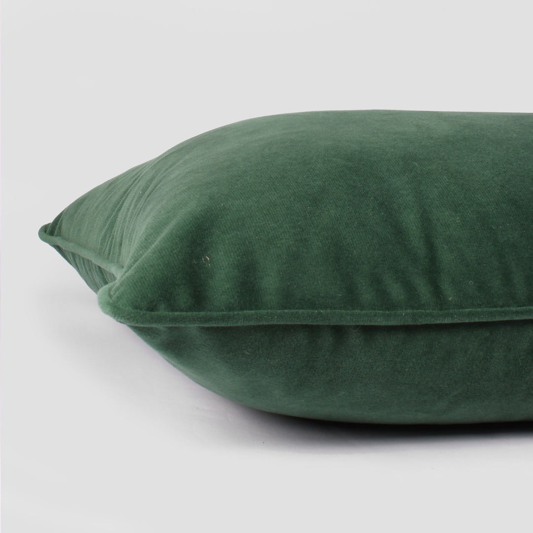 Velvet Cushion Cover With Piping - Perfect for Home Décor Set of 5, Green
