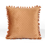 Load image into Gallery viewer, Both Side with PomPom Quilted Velvet Cushion Cover (Set of 5), Brown