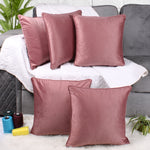 Load image into Gallery viewer, Velvet Cushion Cover With Piping - Perfect for Home Décor Set of 5, Peach