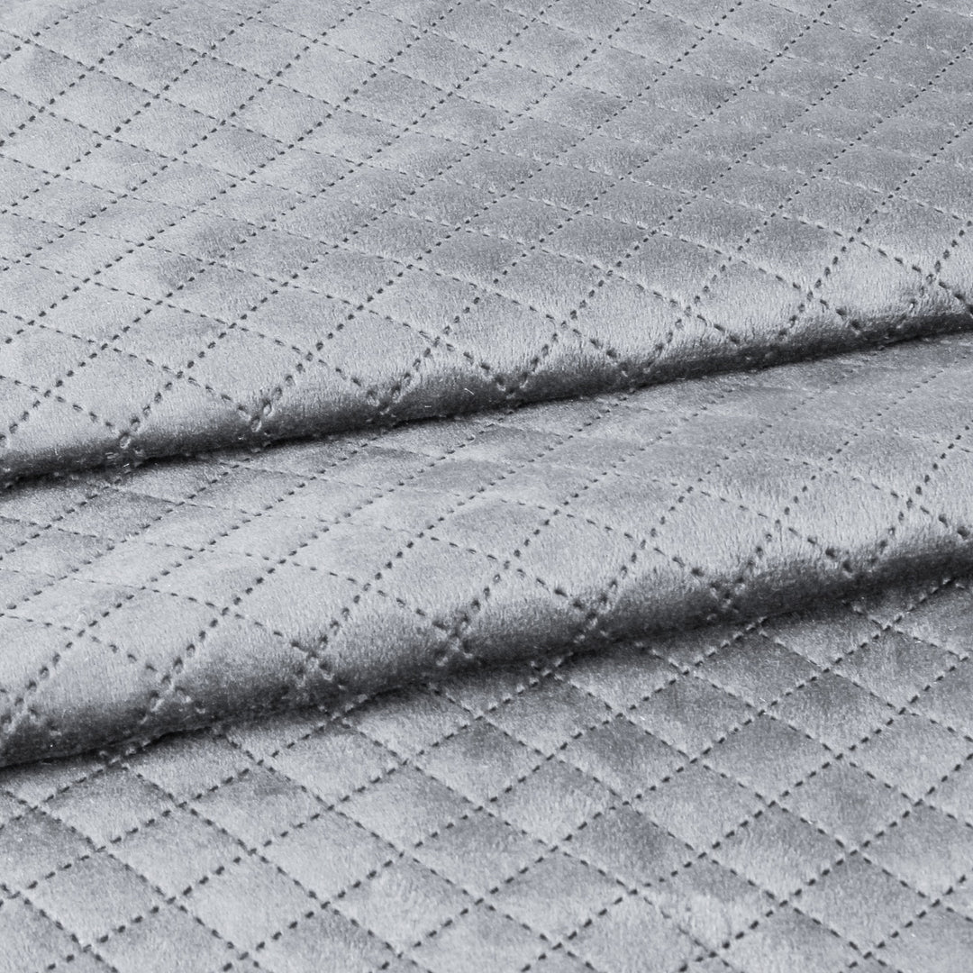 Both Side Quilted Velvet Rectangular Cushion Cover (Set of 2), Grey