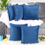 Load image into Gallery viewer, Velvet Cushion Cover With Piping - Perfect for Home Décor Set of 5, Blue