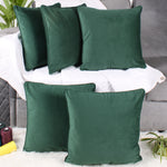 Load image into Gallery viewer, Velvet Cushion Cover With Piping - Perfect for Home Décor Set of 5, Green
