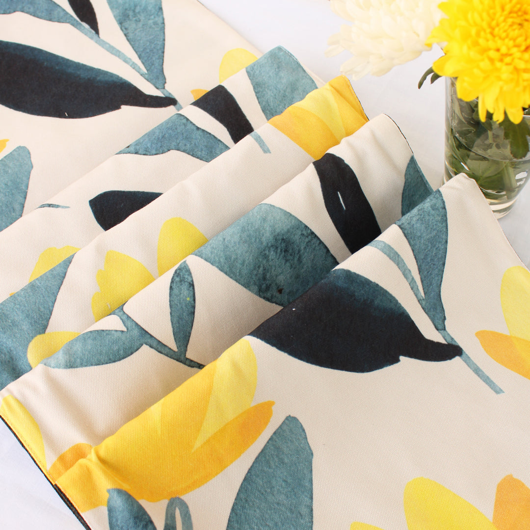 Golden Sunrise Exotic Canvas Table Runner for a Summery Look