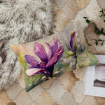Load image into Gallery viewer, Floral Pink Flower Printed Canvas Cotton Rectangular Cushion Covers, Set of 2 (12 x 18 Inches)