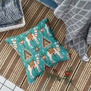 Ethnic Camel Printed Cotton Canva Cushion Cover Set of 2 ( 24 x 24 Inches )