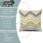 Load image into Gallery viewer, Yellow Geometrical Printed Canvas Cotton Cushion Covers, Set of 2