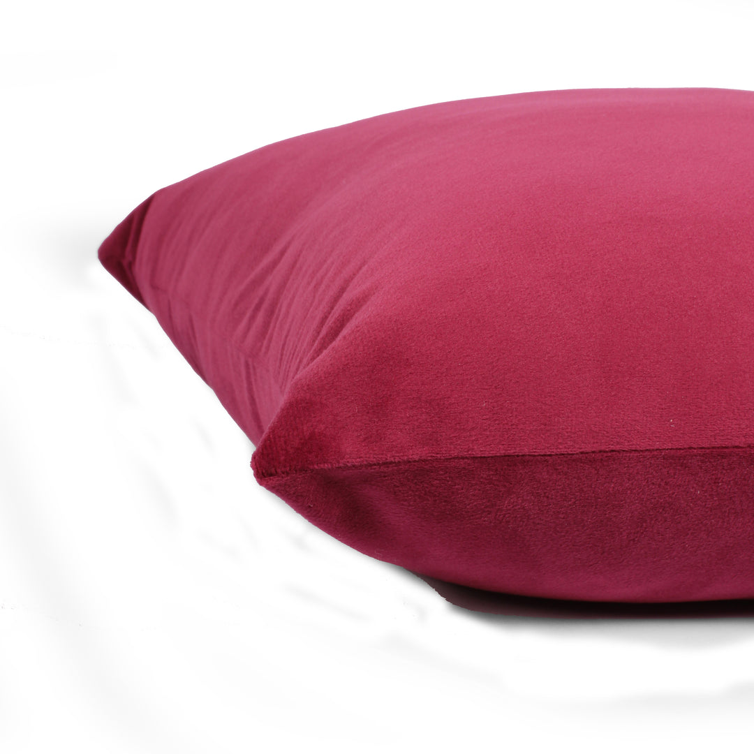 Soft Luxurious Velvet Cushion Covers Set of 5, Maroon