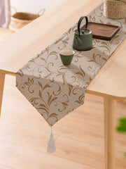 Cheerful Spring Exotic Canvas Table Runner for a Summery Look With Tassel