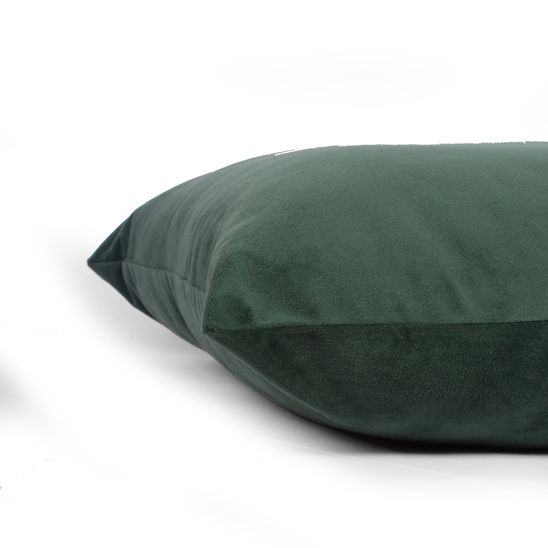 Soft Luxurious Velvet Cushion Covers Rectangular Set of 2 ,Green