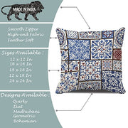 Ethnic Persian Art Box Printed Canvas Cotton Rectangular Cushion Covers, Set of 5