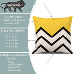 Load image into Gallery viewer, Yellow &amp; Black Geometrical Printed Canvas Cotton Cushion Covers, Set of 5