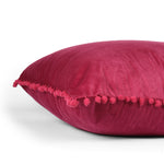 Load image into Gallery viewer, Velvet Cushion Covers Adorned With Pom Poms Set of 5, Maroon
