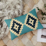 Load image into Gallery viewer, Geometrical Printed Canvas Cotton Rectangular Cushion Covers, Set of 2 (12 x 18 Inches)