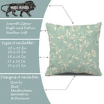 Load image into Gallery viewer, Teal Printed Canvas Cotton Rectangular Cushion Covers, Combo Set 5