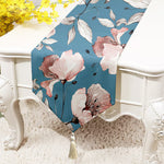 Load image into Gallery viewer, Soothing Sea Exotic Canvas Table Runner for a Summery Look With Tassel