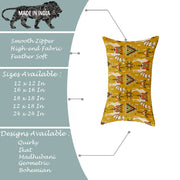 Ethnic Camel Printed Cotton Canvas Rectangular Cushion Cover Set of 2 ( 12 x 18 Inches )